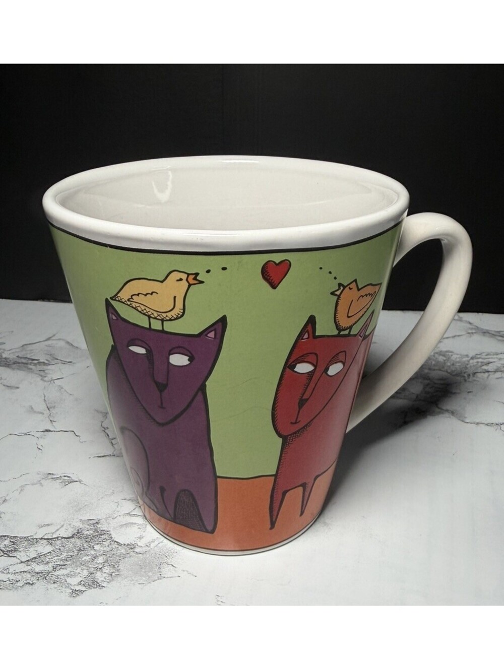 Kitty Love Coffee Mug by Ursula Dodge Signature Whimsical Cats